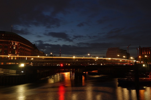 Hamburg, Night, Water, Train - Free image - 348927